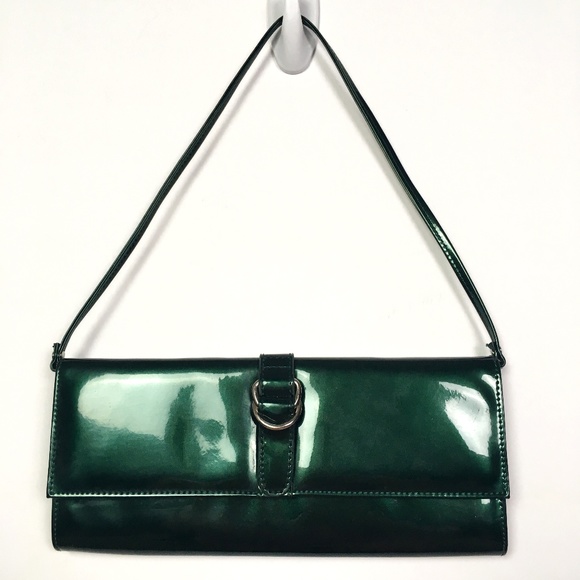 Bandolino Handbags - Bandolino Green Patent Clutch Bag